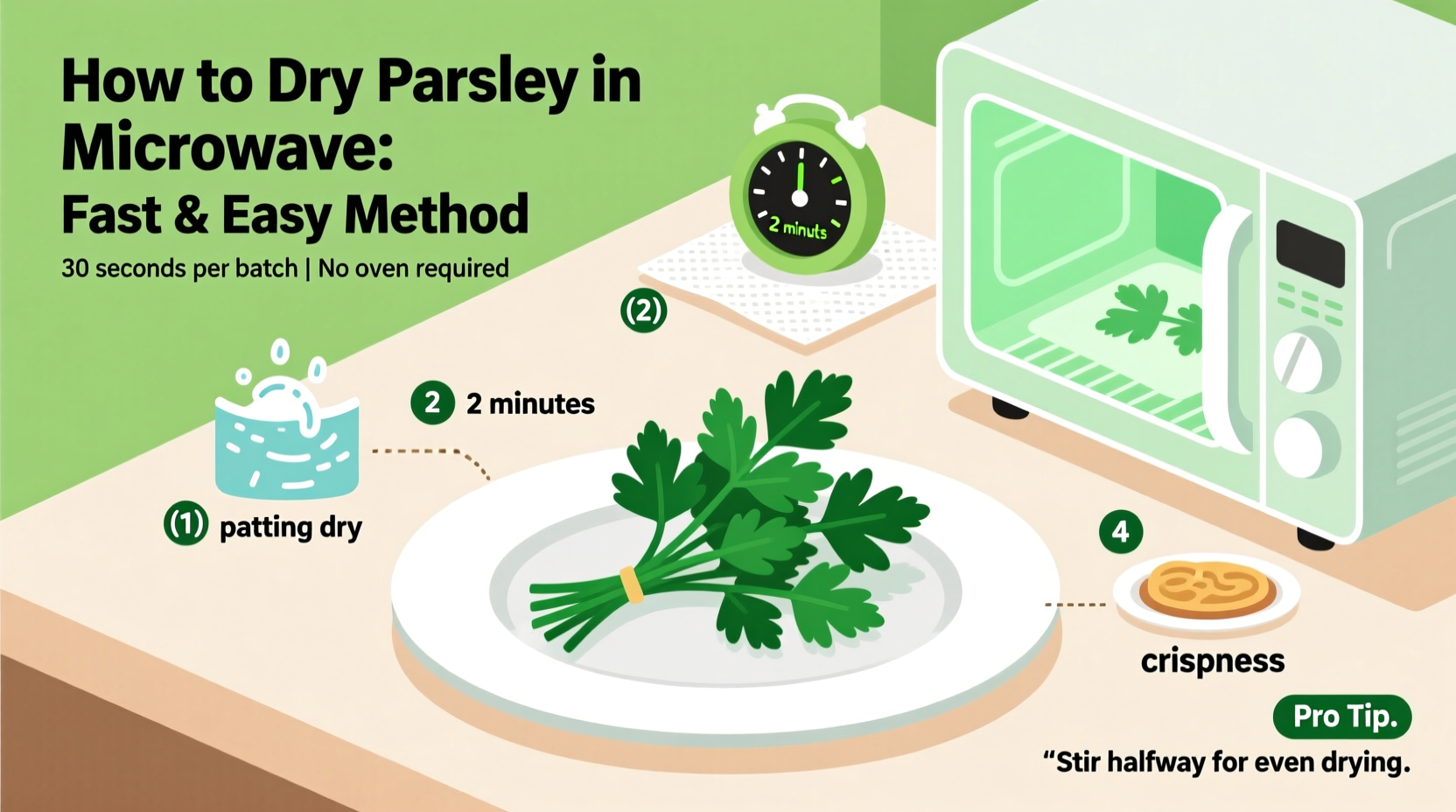 how to dry parsley in microwave