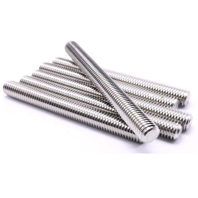 DIN 975 Stainless Steel 304 316 A2 A4 Threaded Rod Stud Bolt with hex but and washer