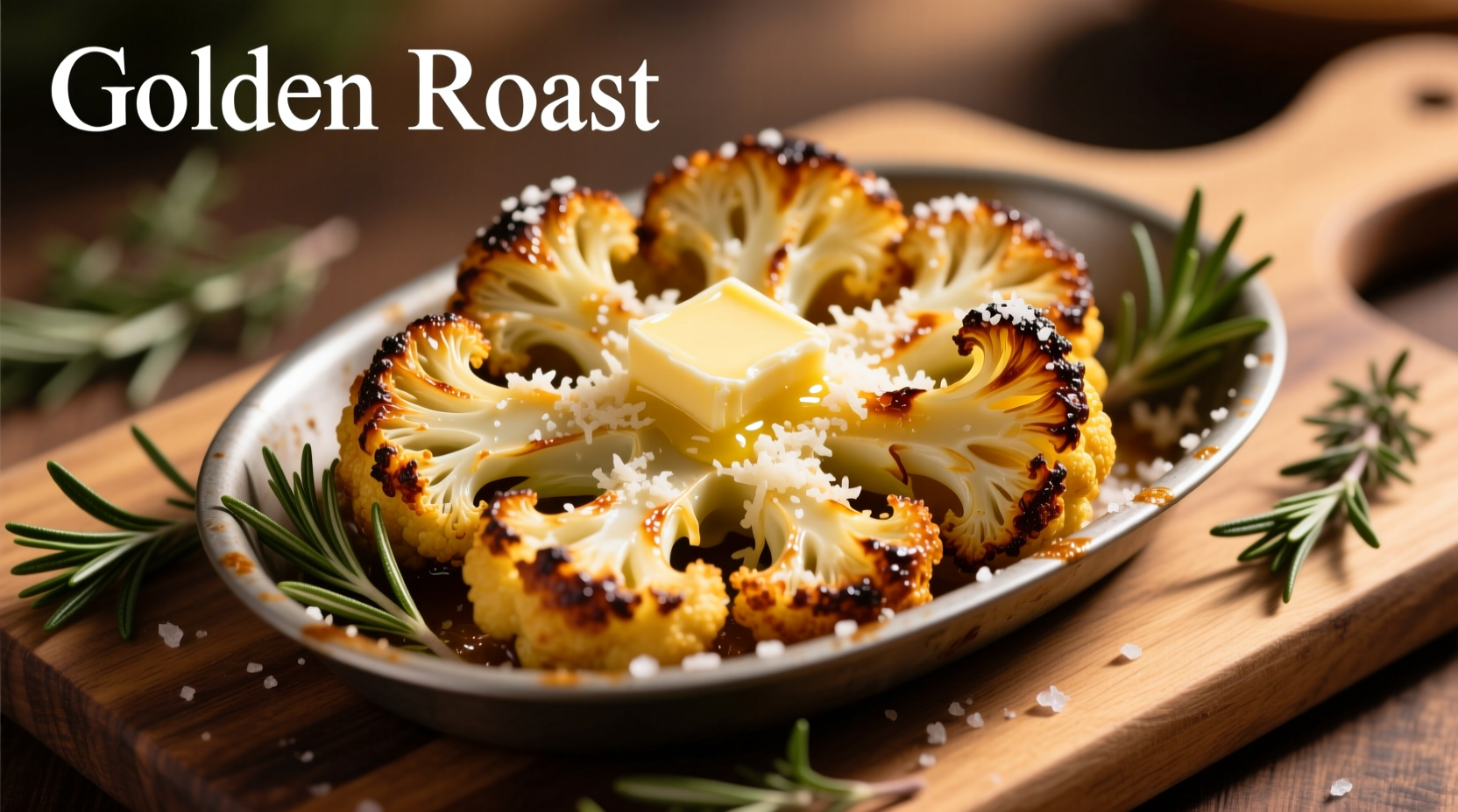 Golden roasted cauliflower with parmesan