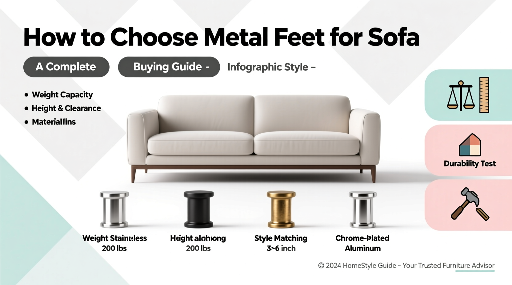 rectangular metal feet for furniture