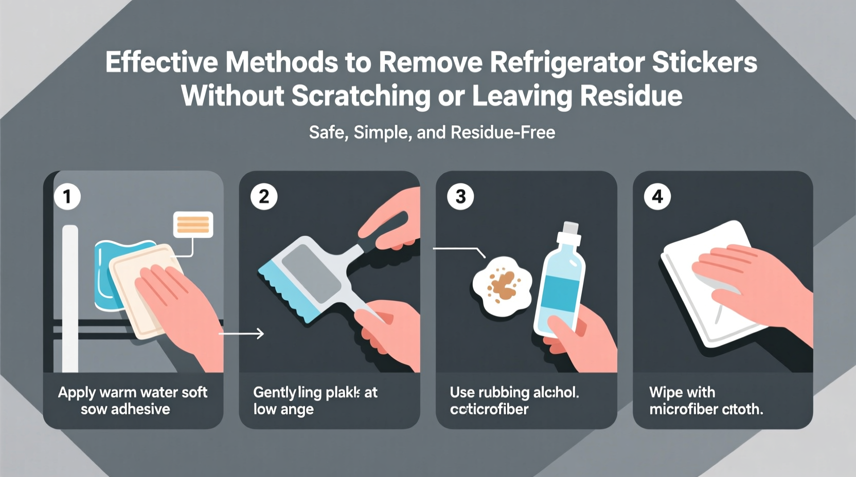 effective methods to remove refrigerator stickers without scratching or leaving residue