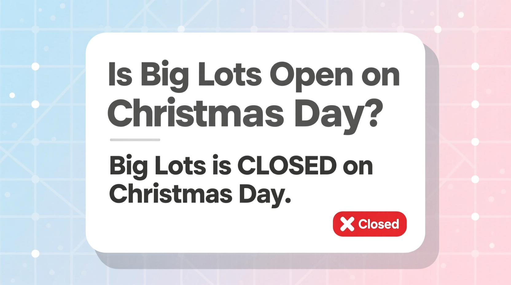 is big lots open on christmas day