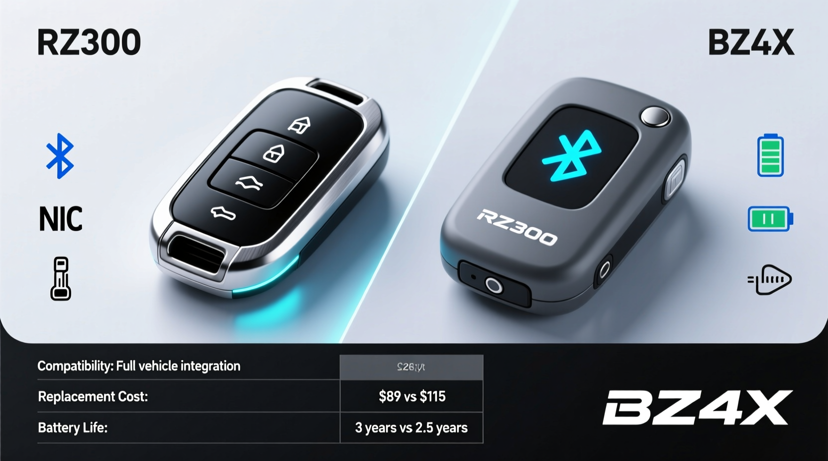 rz300 vs bz4x key bag