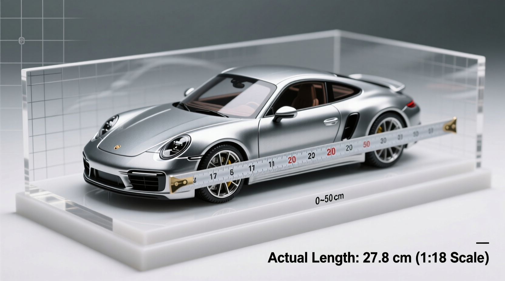 how long is a 1 18 scale car
