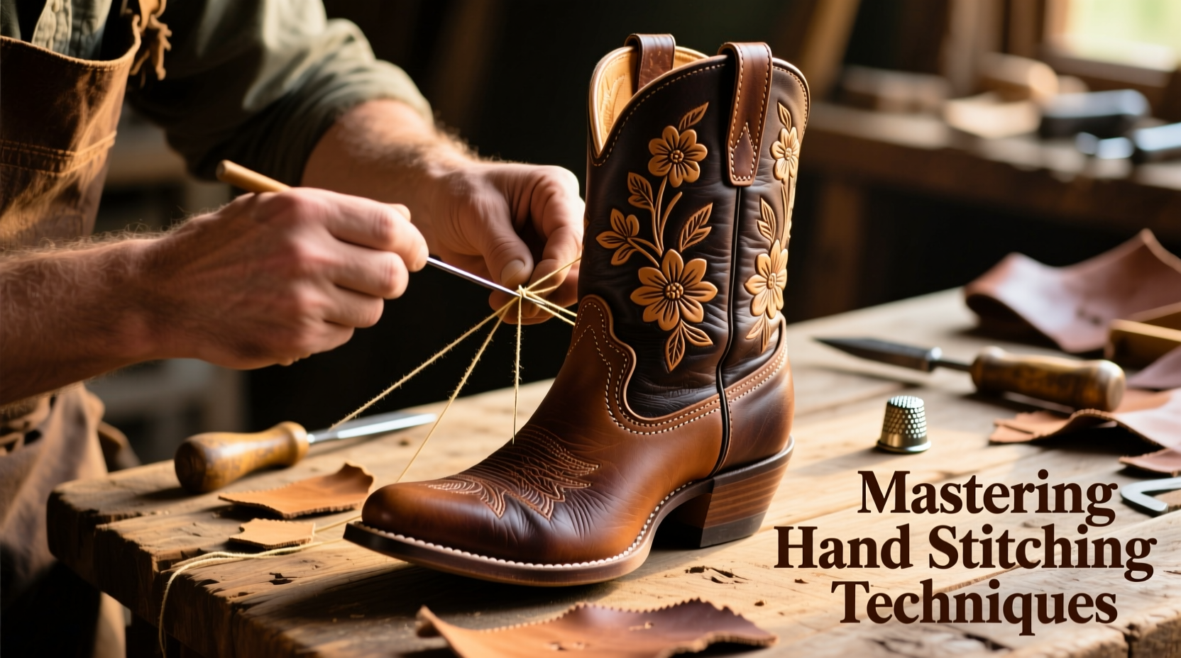 mastering hand stitching techniques for unique western boot designs