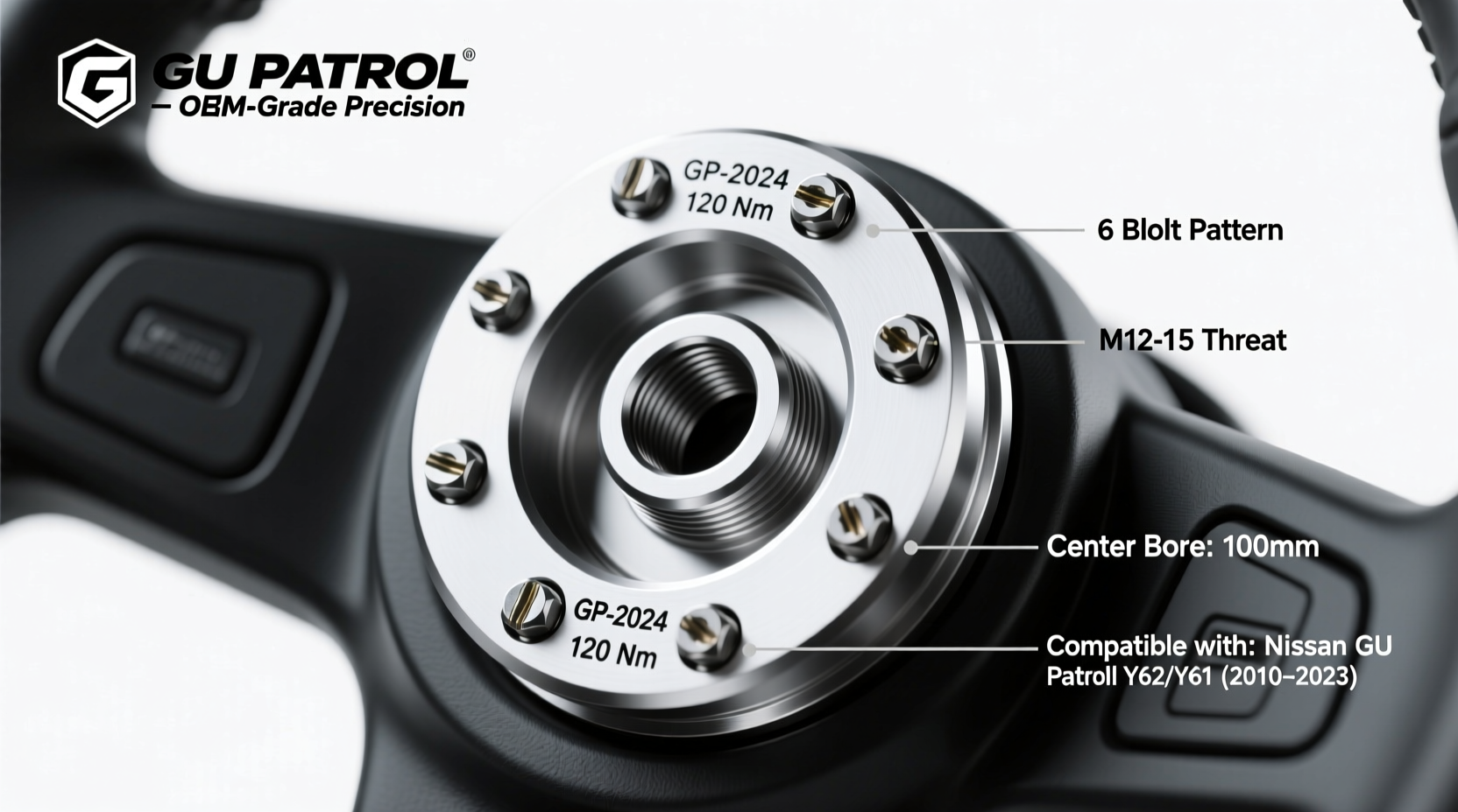 gu patrol steering wheel hub adapter