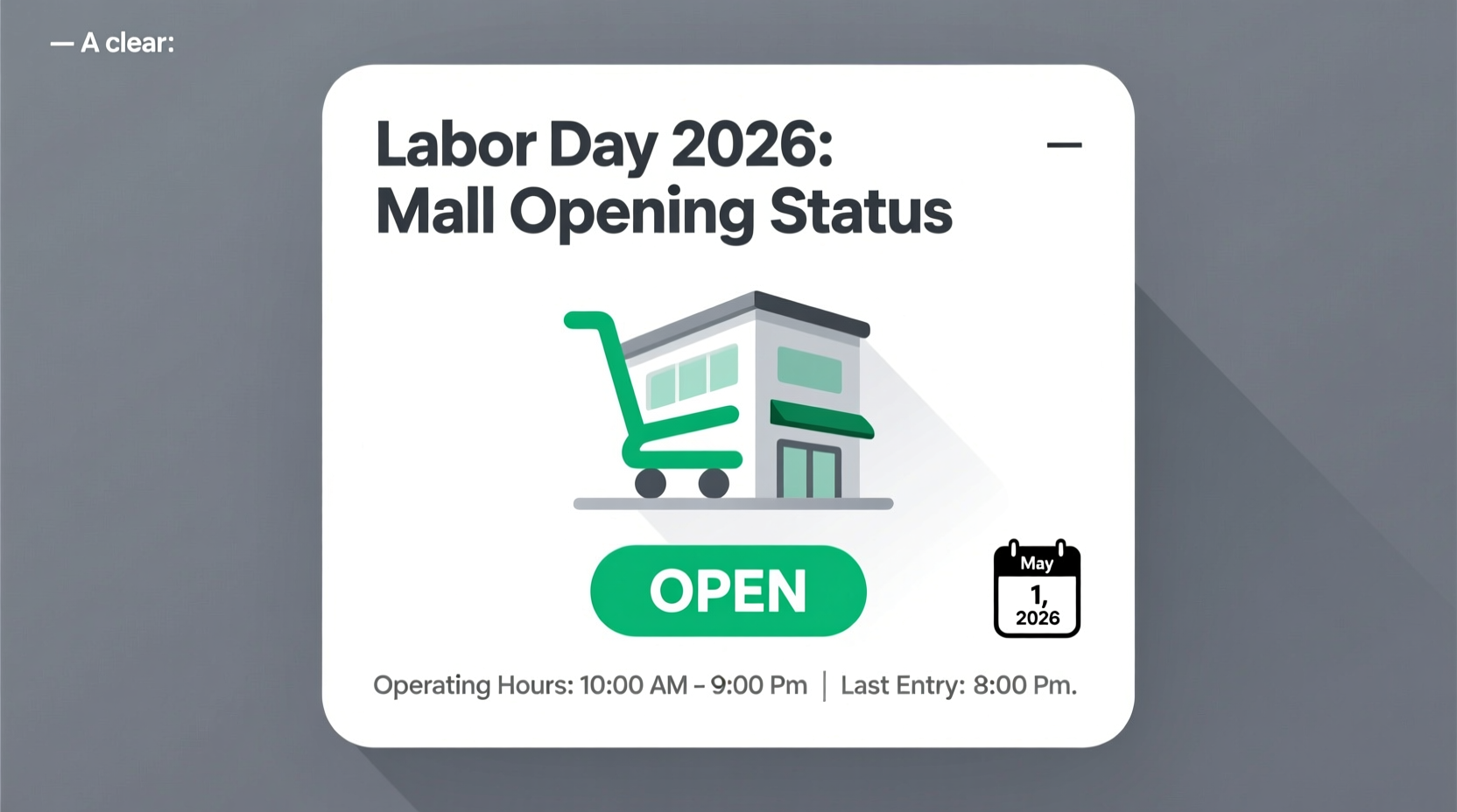 is the mall open on labor day 2026