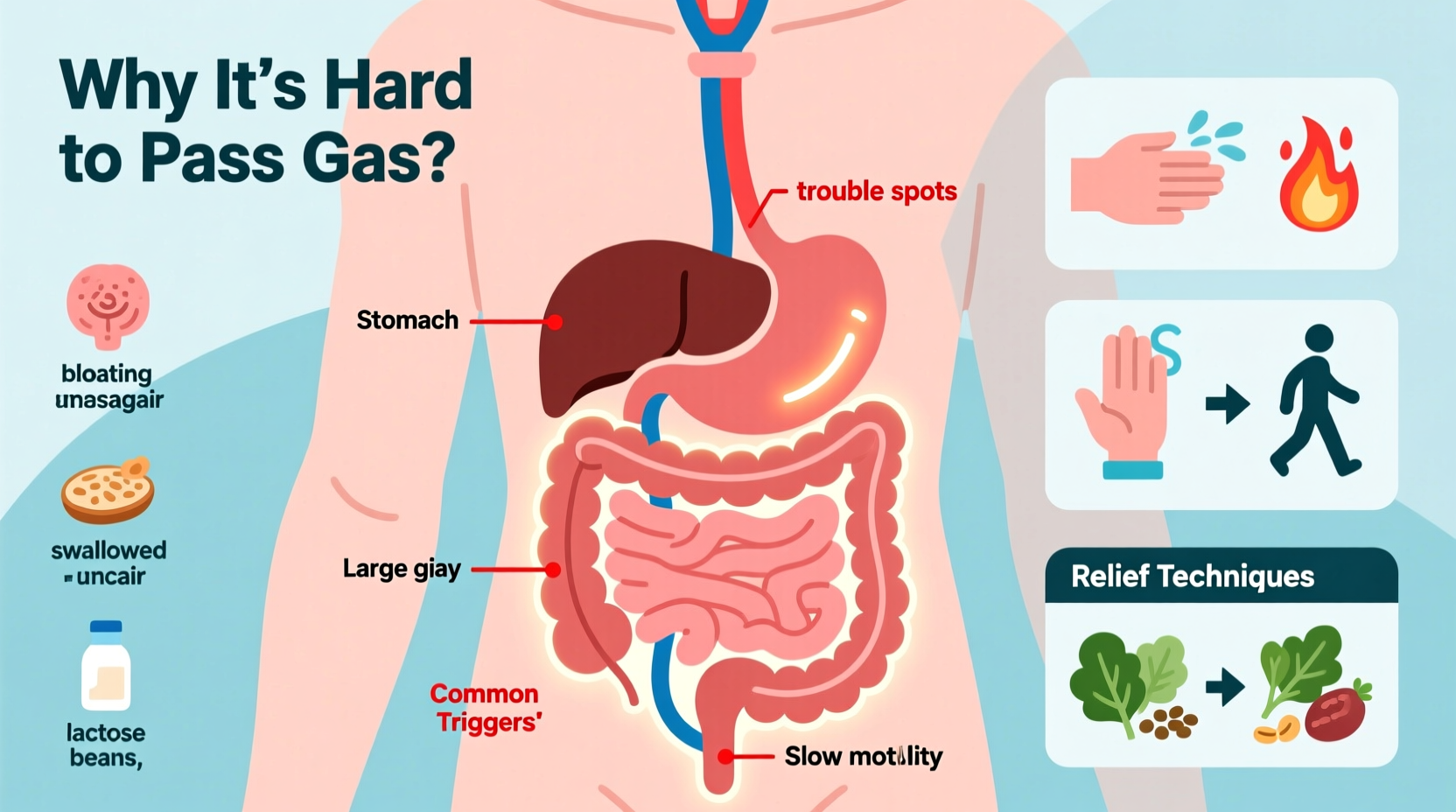 trouble tooting why its hard to fart how to relieve gas