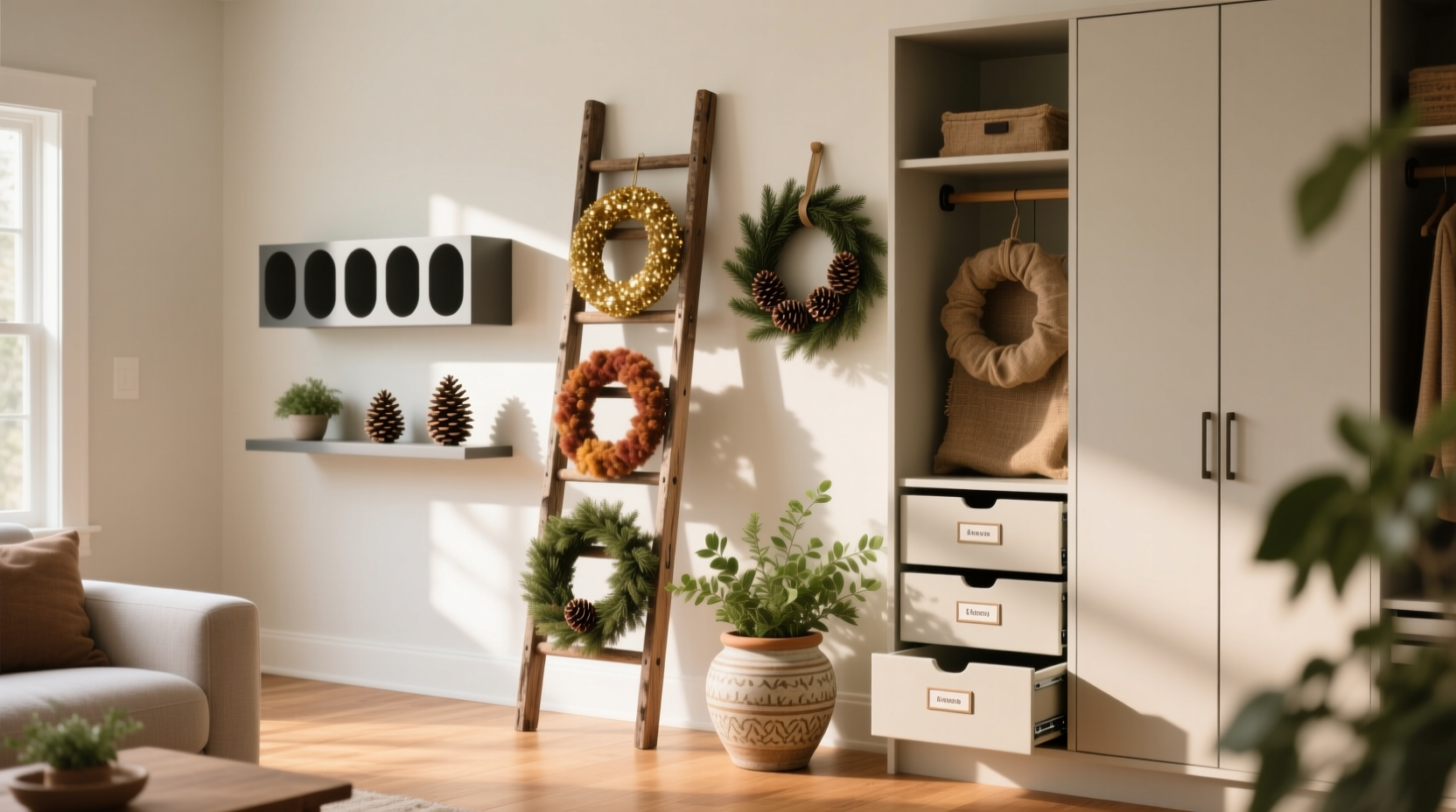 faux wreath storage ideas