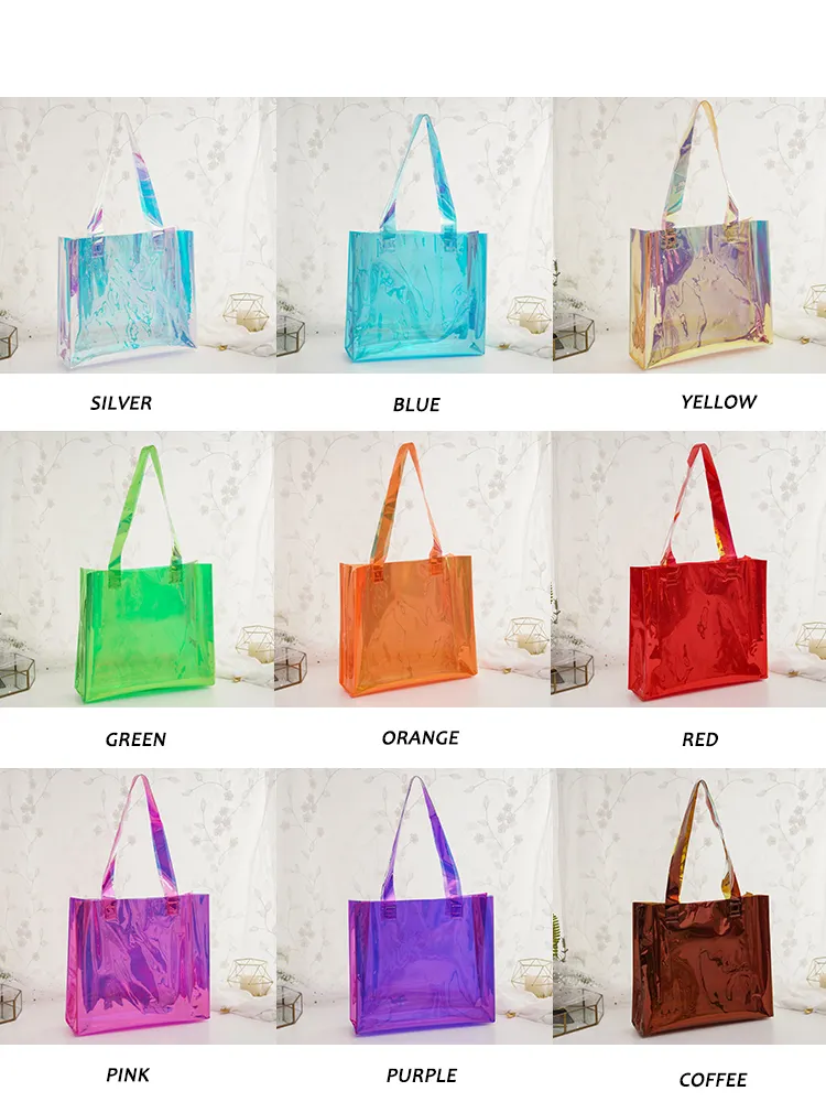 Fashion Tote Bag New Design Tote Bag, Custom Logo Holographic Bags, Zippered Pouch Wash Organizer, Portable