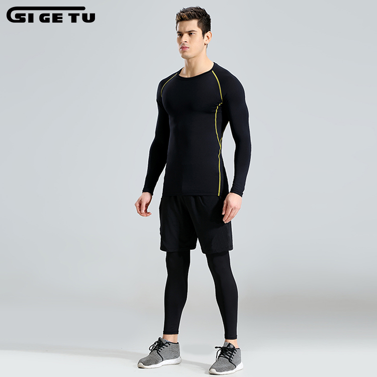 SUPER SEPTEMBER running suit mens gym wear sports clothes with great price