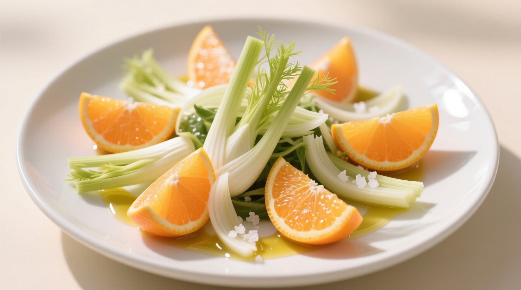 Fresh fennel and citrus salad with vibrant orange segments