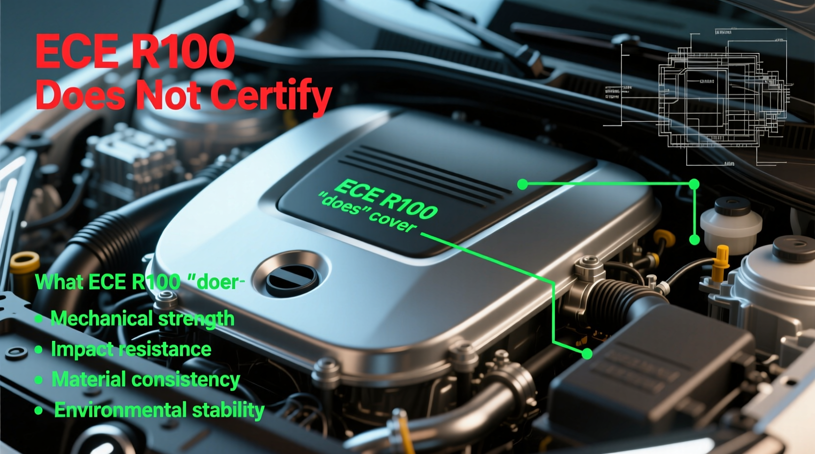 ev engine cover ece r100