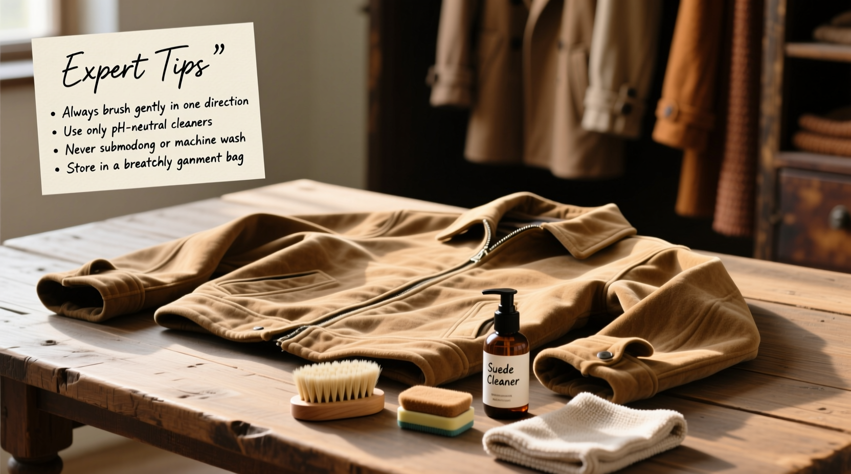 expert tips for caring and cleaning your suede jacket to keep it looking like new
