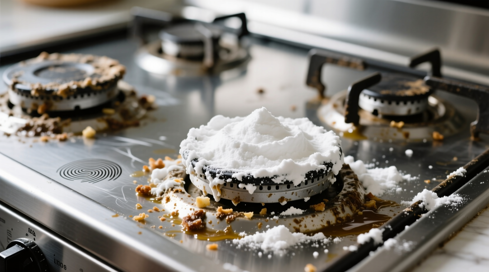 clean gunked up electric stove burners with baking soda