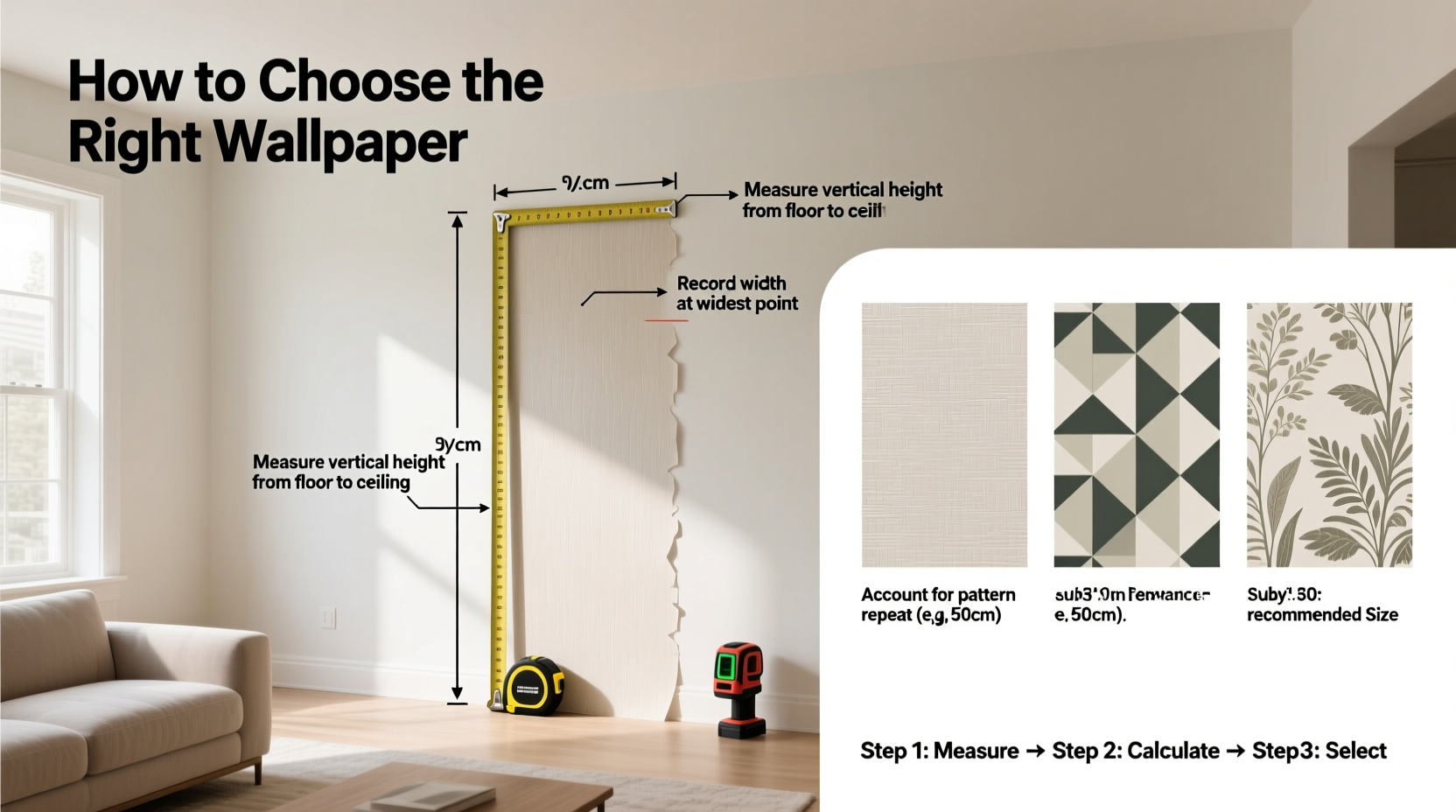 how to accurately measure and choose the right wallpaper for your space