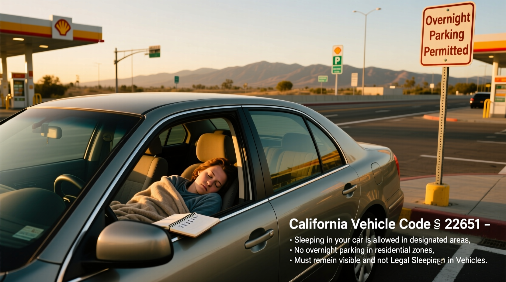can you sleep in your car in california
