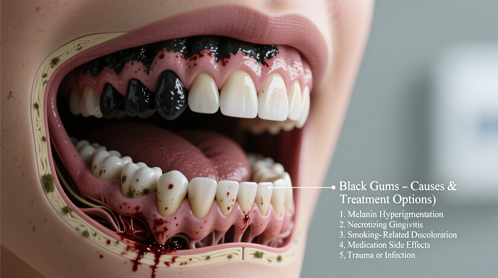 black gums causes symptoms and treatment options