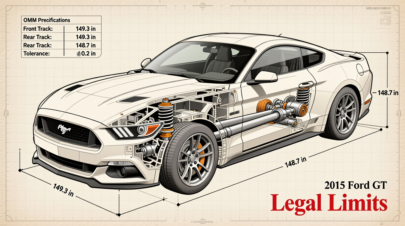 2015 mustang wheel track legal
