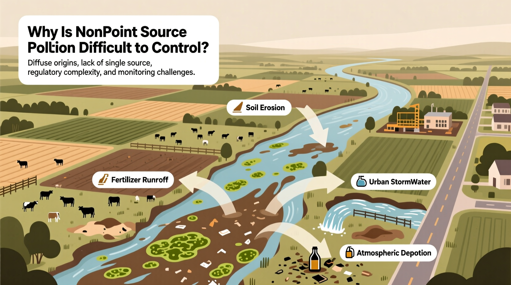why is nonpoint source pollution difficult to control site 2