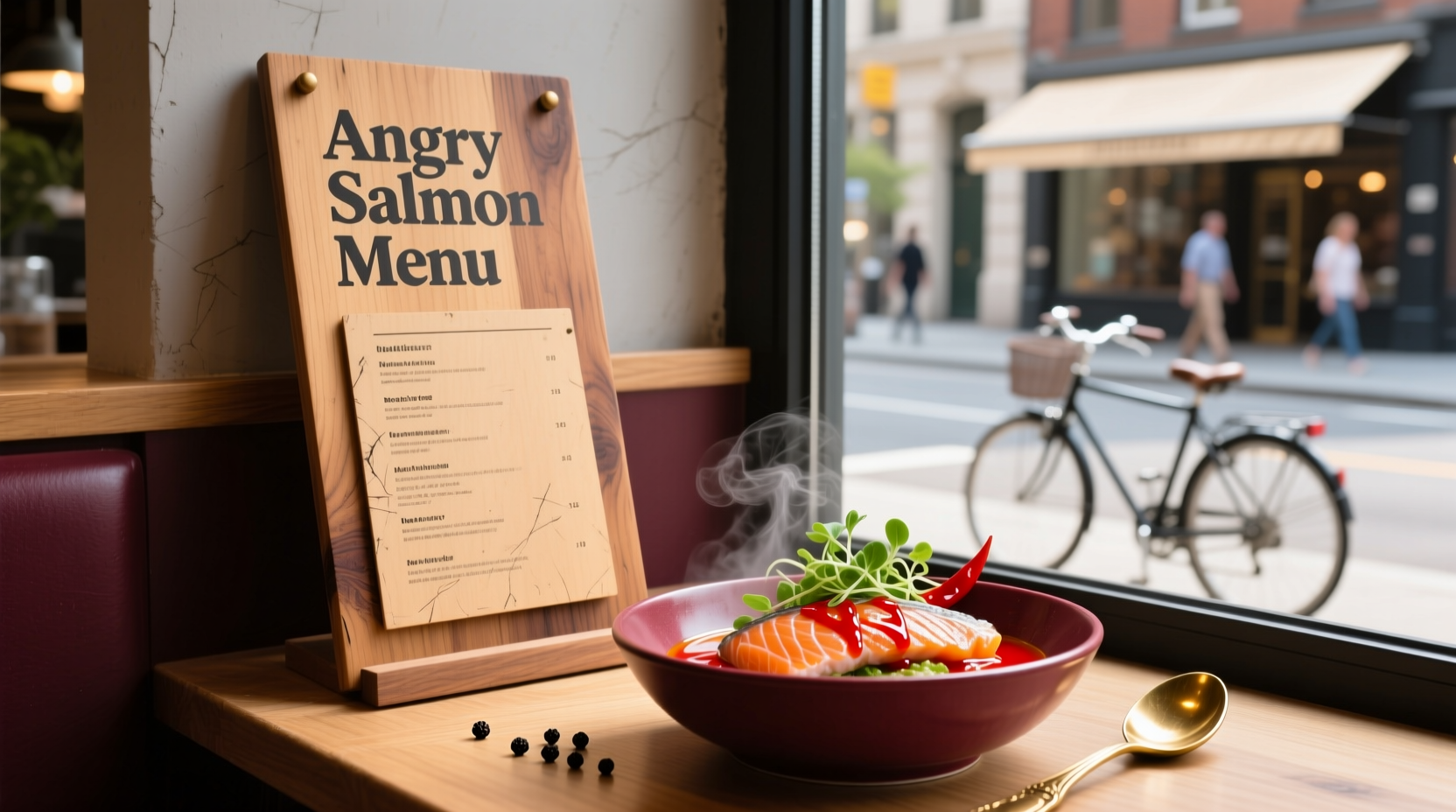 angry salmon menu guide