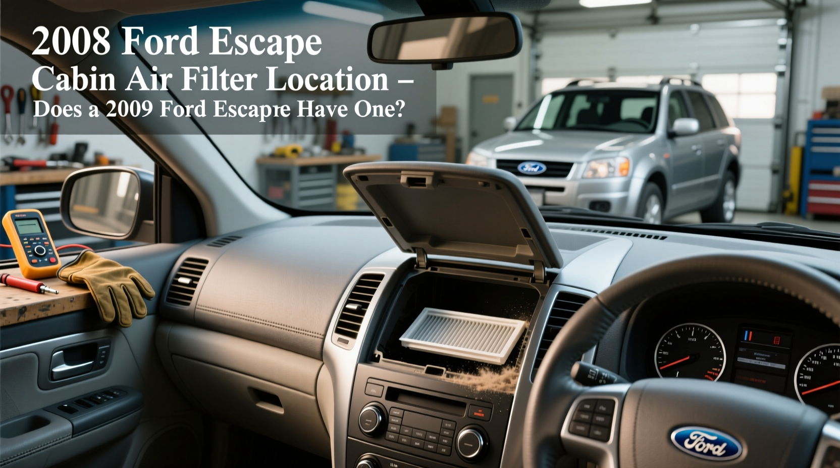 2008–2009 ford escape cabin air filter location replacement