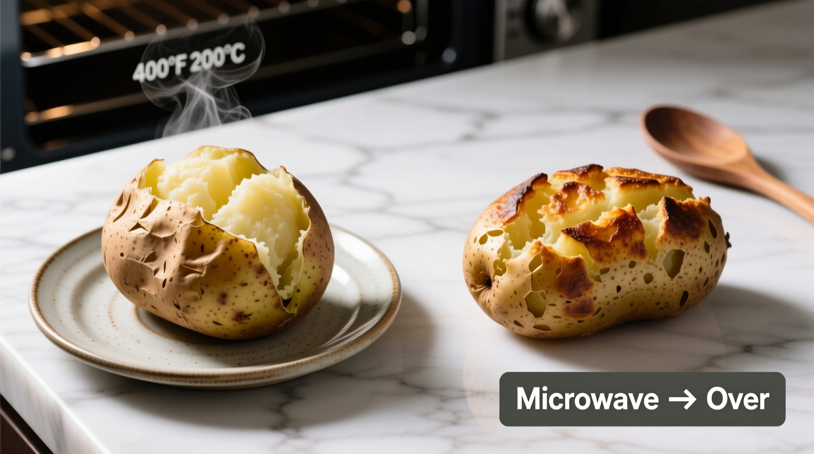 Perfect Baked Potato: Microwave Then Oven Method