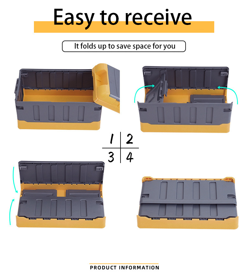 2020 Household sundries foldable folding heavy duty plastic toy storage bins and box for car ,toys and home organization