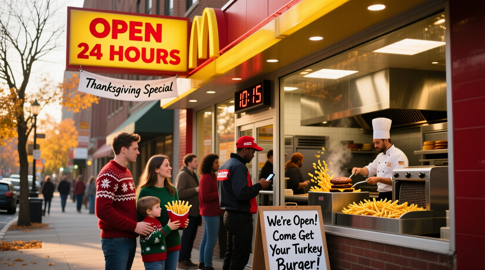 is any fast food open on thanksgiving