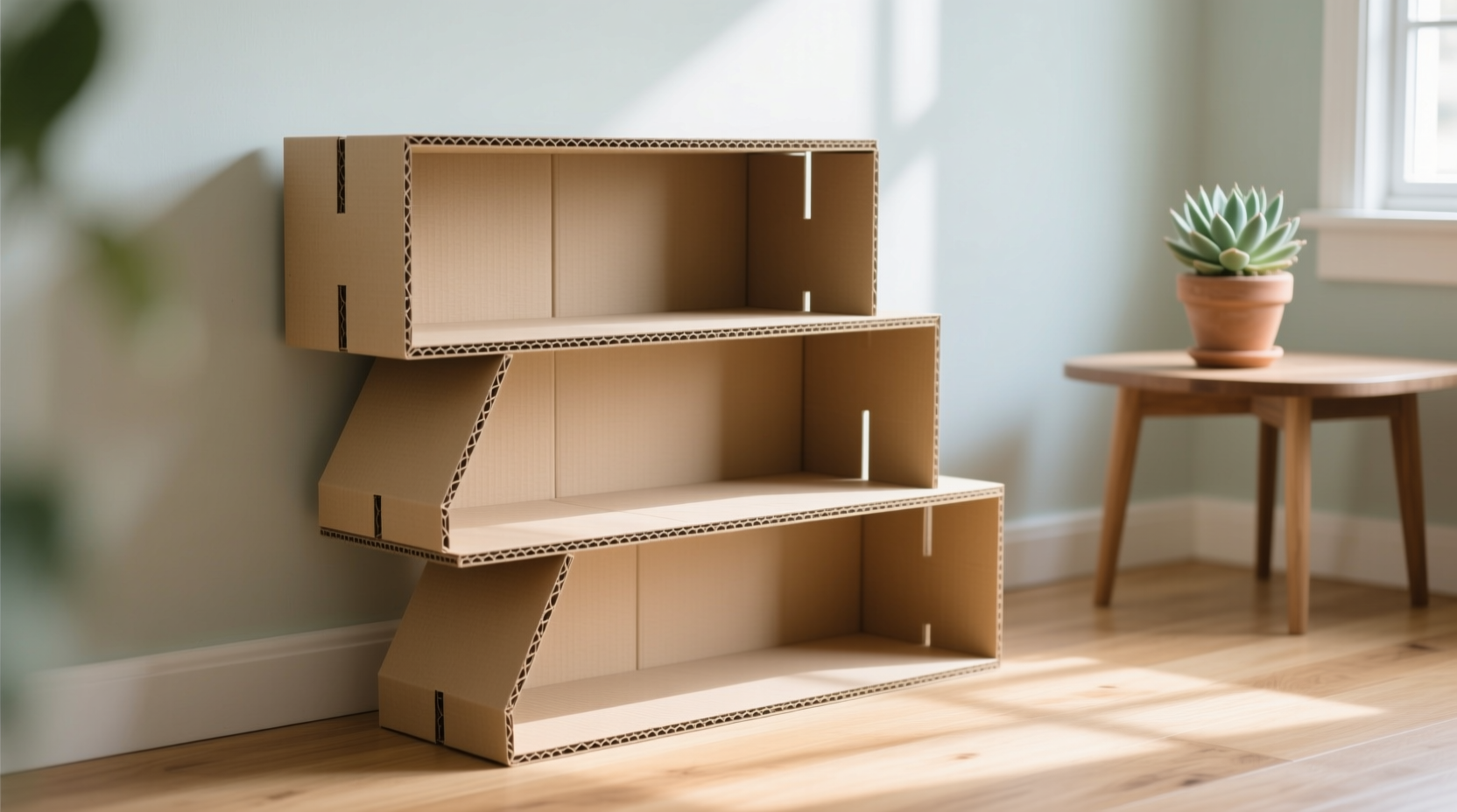 diy cardboard shelf
