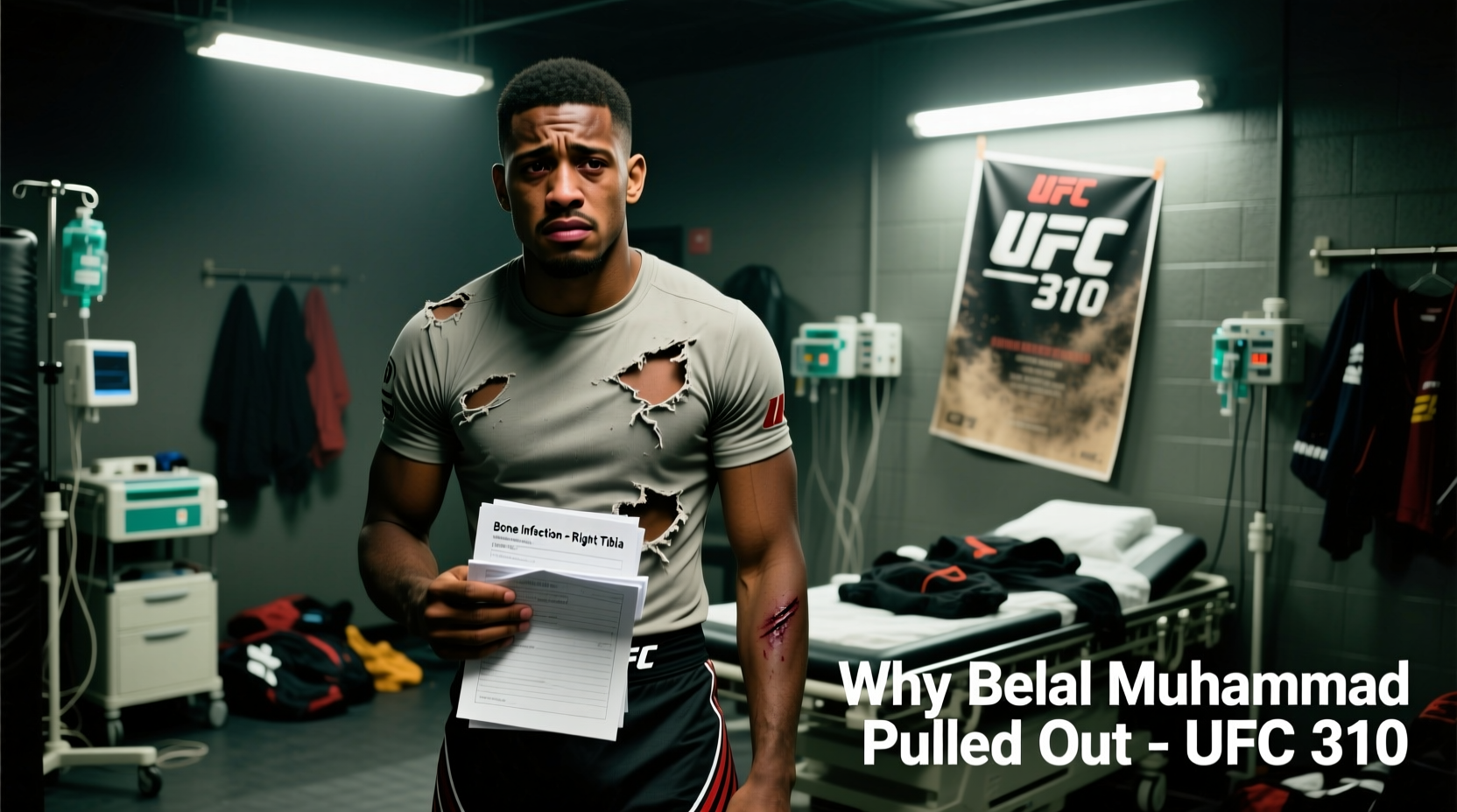 why belal muhammad pulled out of ufc 310 bone infection