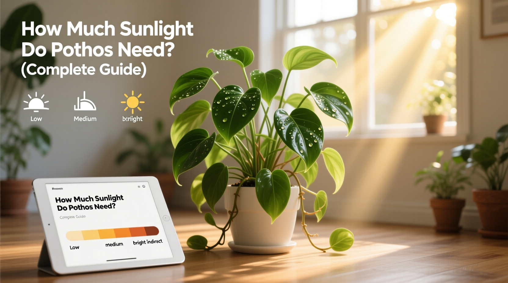 how much sunlight do pothos need