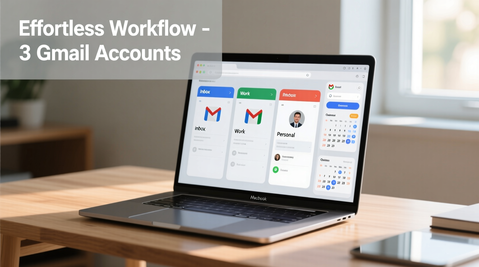 effortless workflow for three gmail accounts on macbook pro