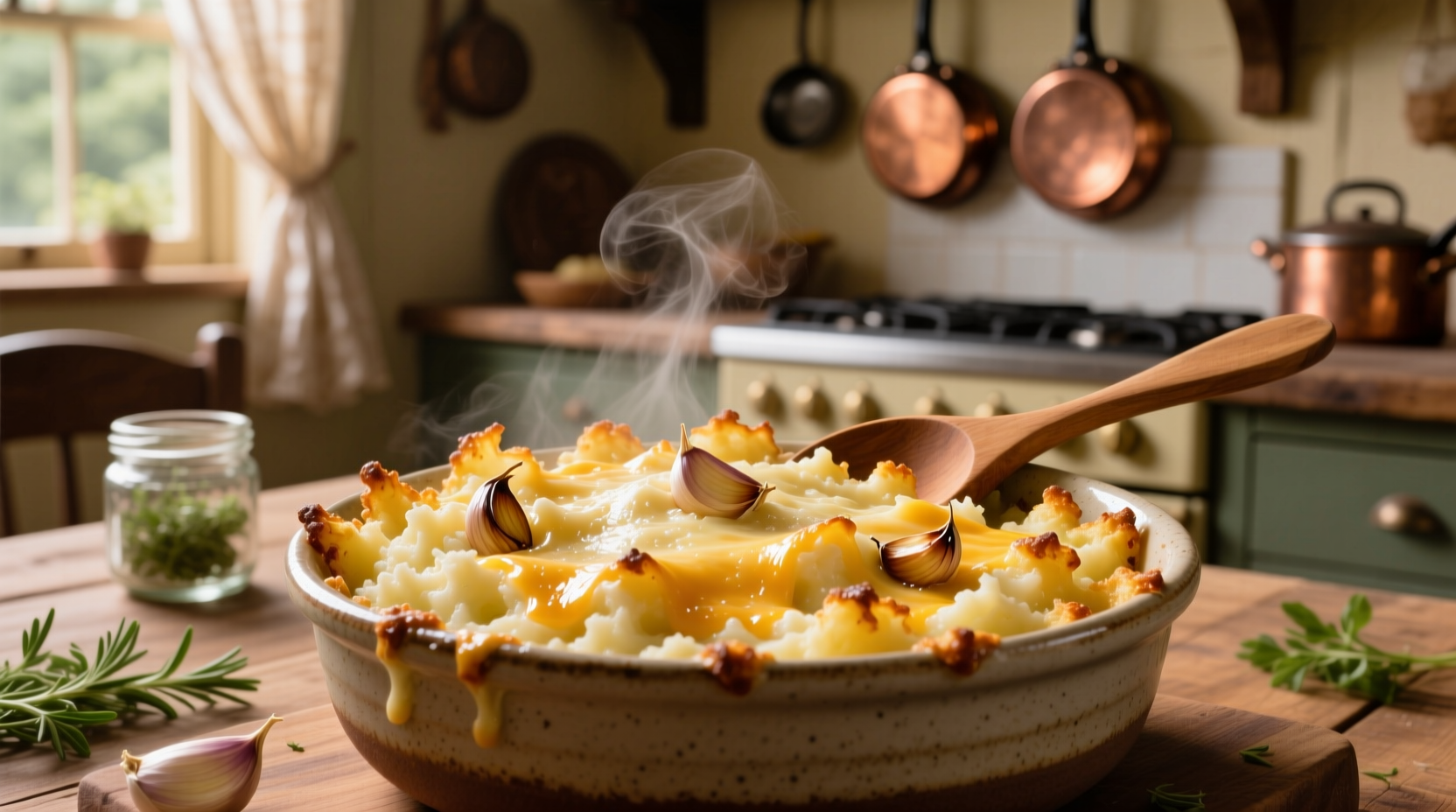 garlic and cheese mashed potatoes