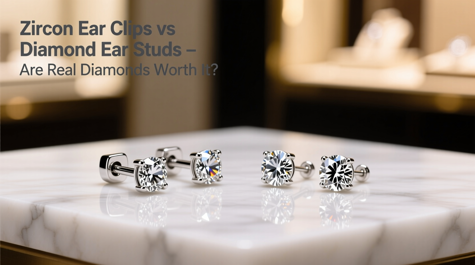 zircon ear clips vs diamond ear studs are real diamonds really worth it