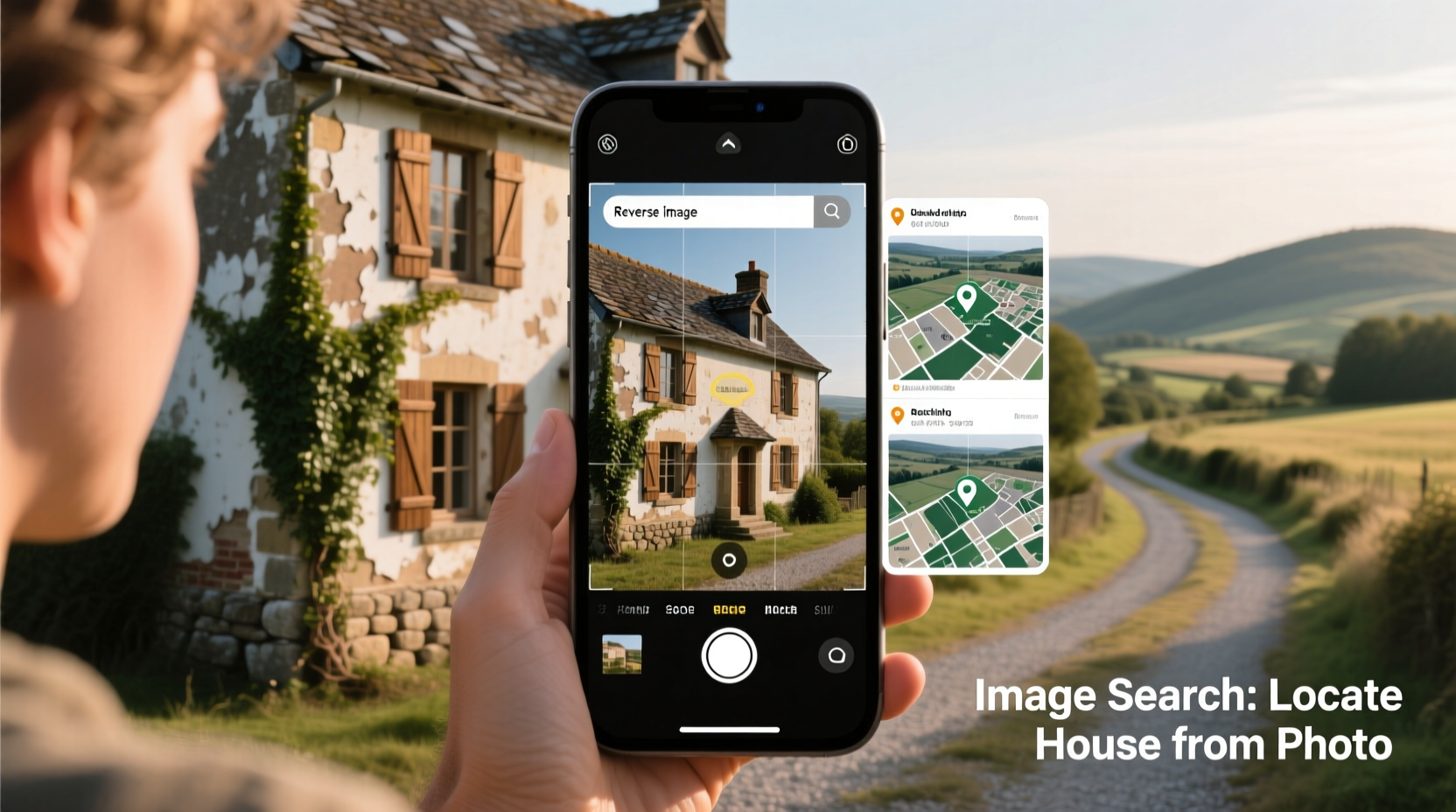 how to use image search tools to identify and locate a house from a picture
