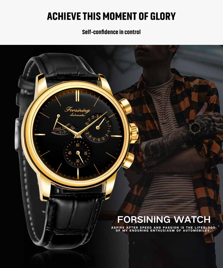 Популярные черные механические часы FORSINING 6916, футуристические часы с ремешком из искусственной кожи, водонепроницаемые, лучшие мужские ультратонкие повседневные часы