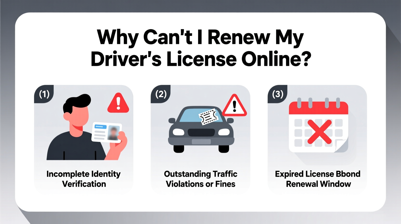 why cant i renew my drivers license online common issues