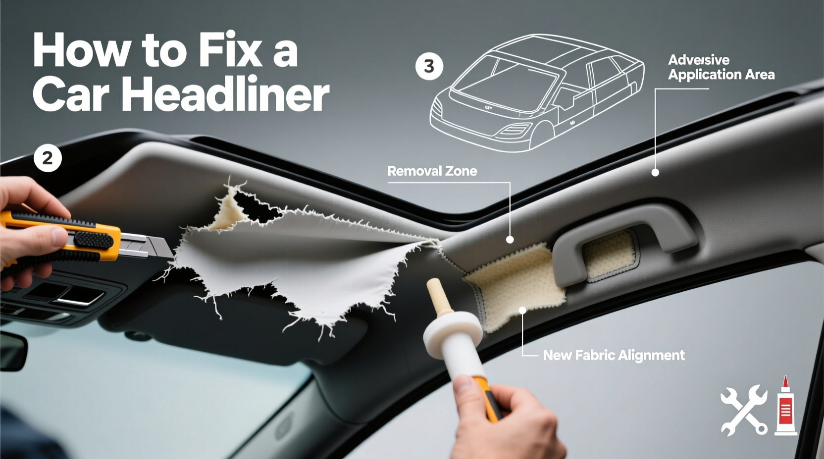how do you fix a headliner in a car