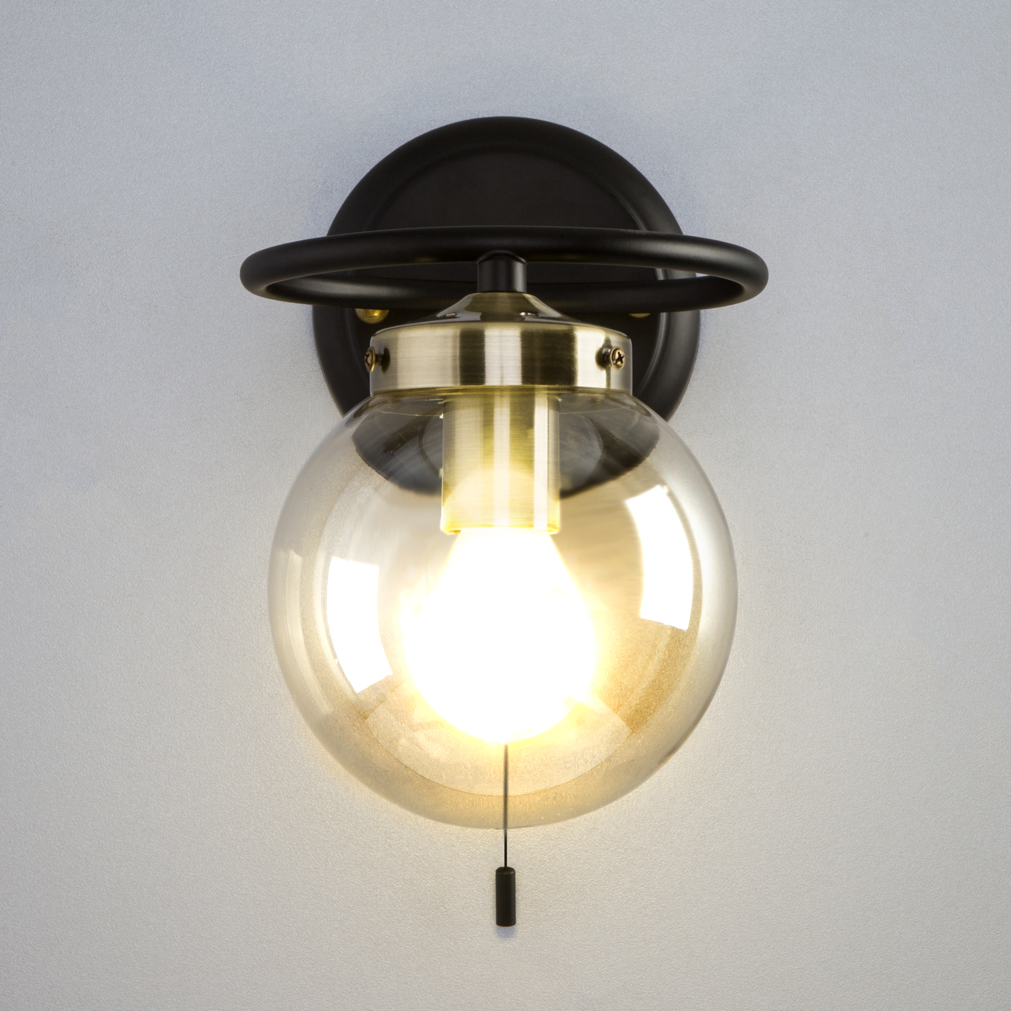 Glass Globe Wall Sconce Industrial Single Suspender Wall Lighting