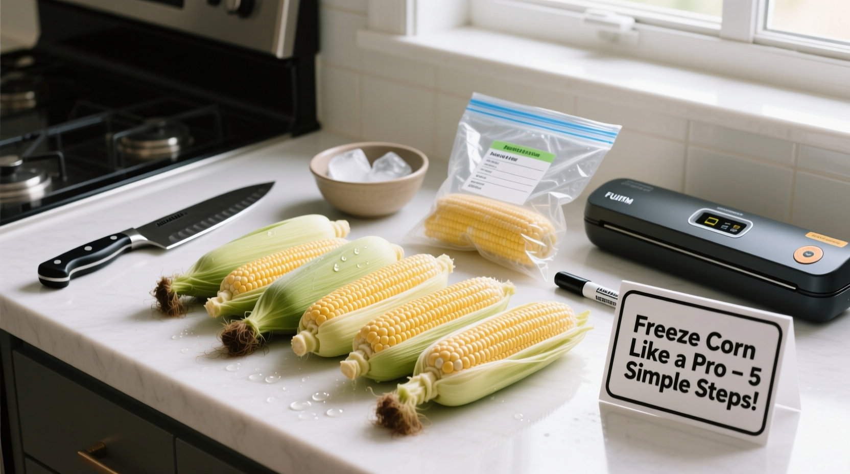 practical tips and tools for the best way to freeze fresh corn on the cob