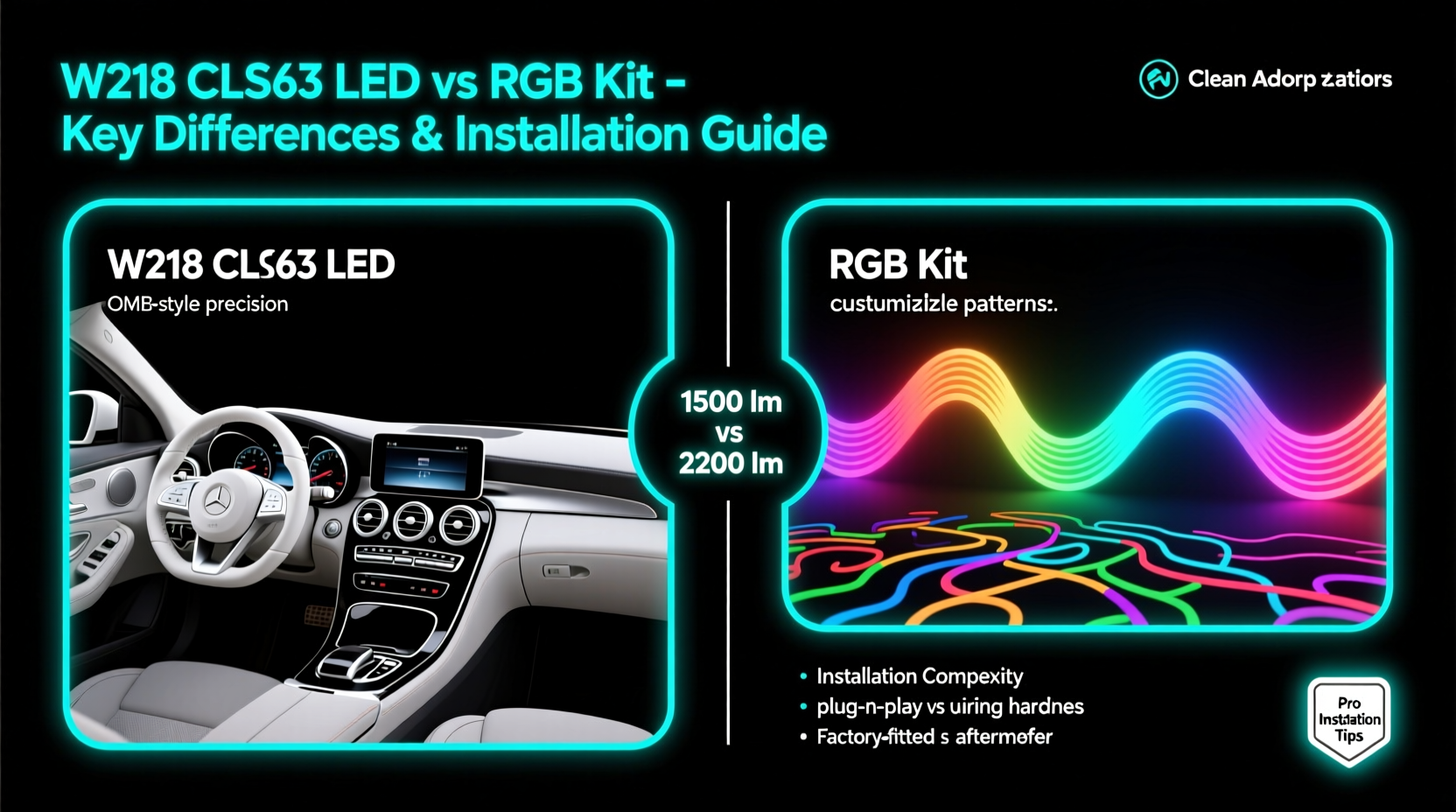 w218 cls63 led vs rgb kit
