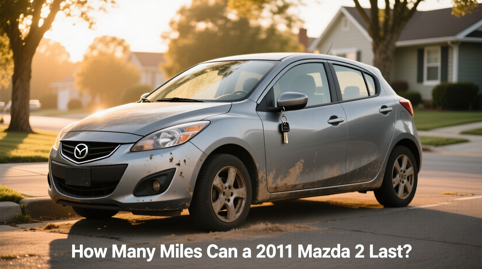 2011 Mazda 2 Sport hatchback parked on suburban driveway