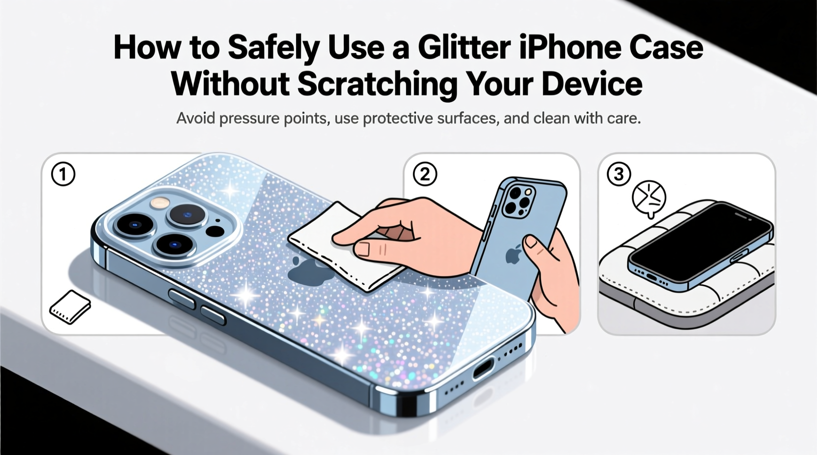 how to safely use a glitter iphone case without scratching your device
