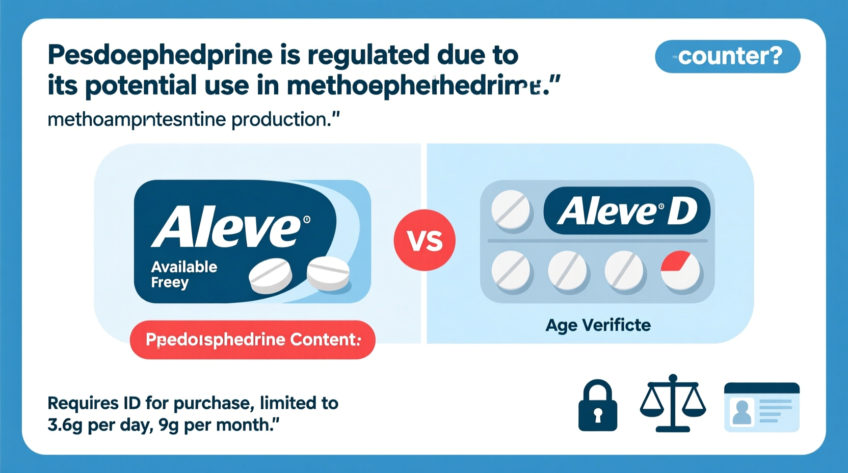 why is aleve d behind the counter pseudoephedrine regulations