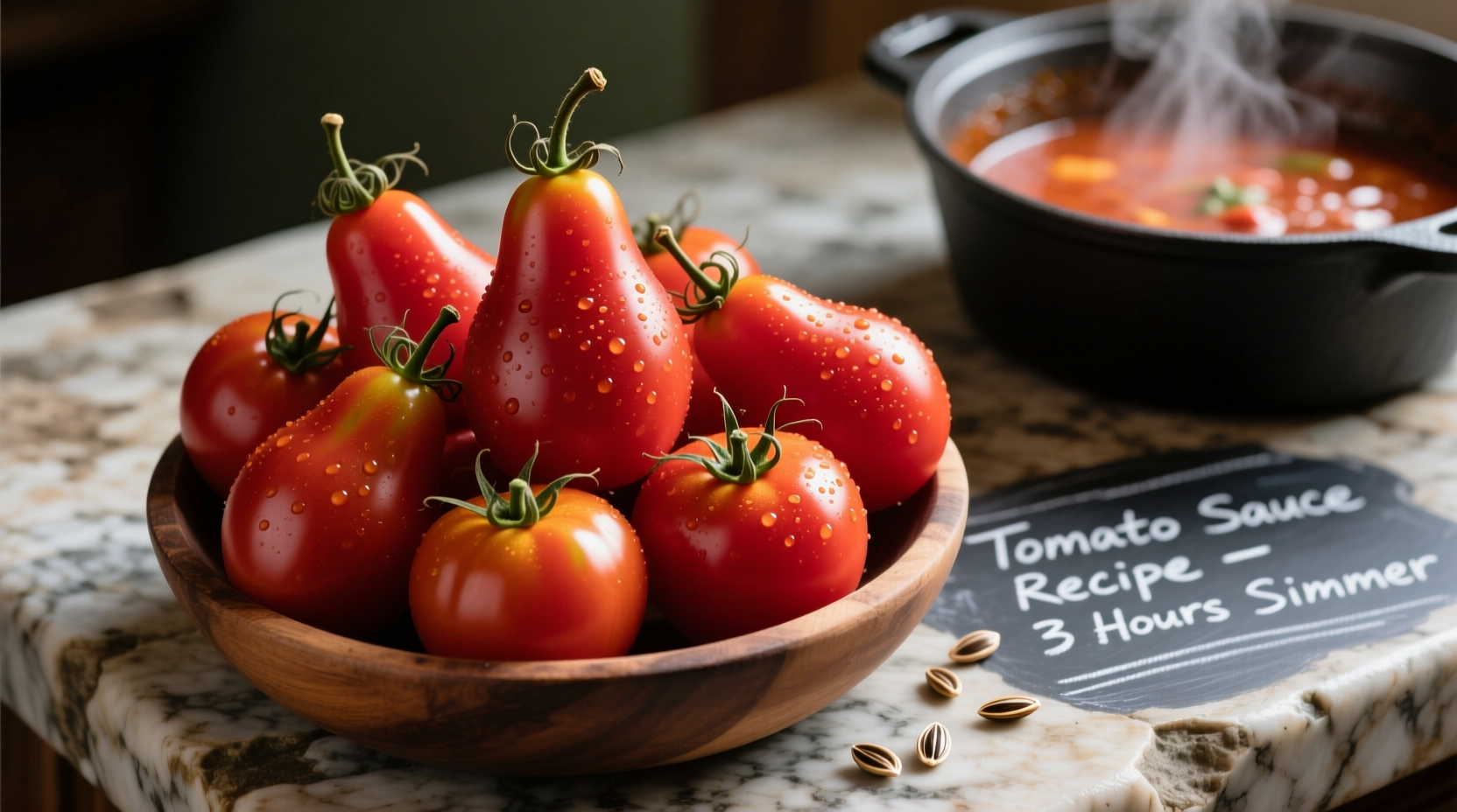 Fresh San Marzano tomatoes for pizza sauce