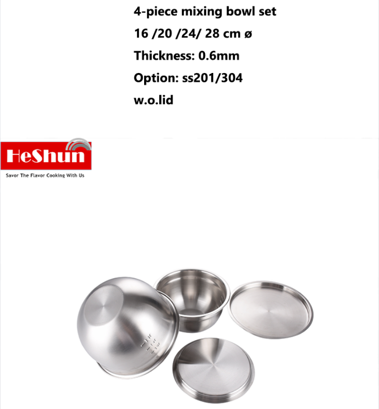 High Quality Hot Sale Salad Fruit Bowl Preservation Stainless Steel Mixing Bowls with Lids