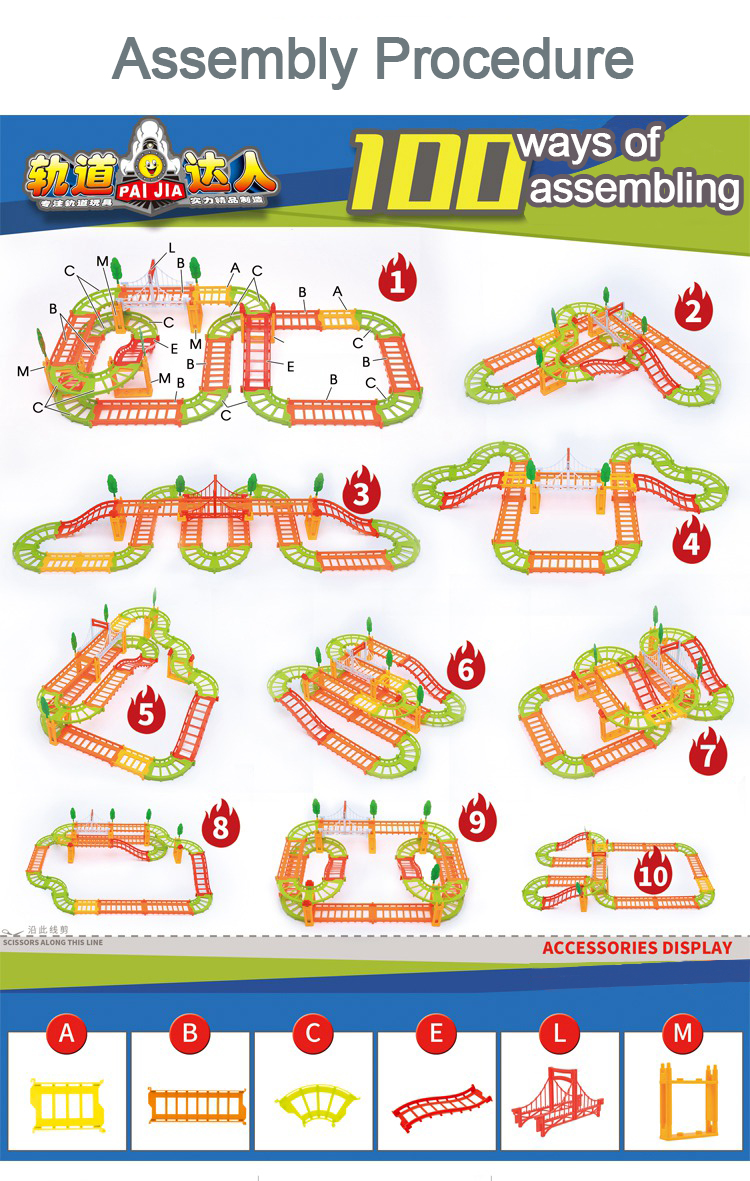 1-4  Kids electric rail car toy magical Rail Car Toy Train Play Set Plastic Road Racing Track Toys for Children Gifts
