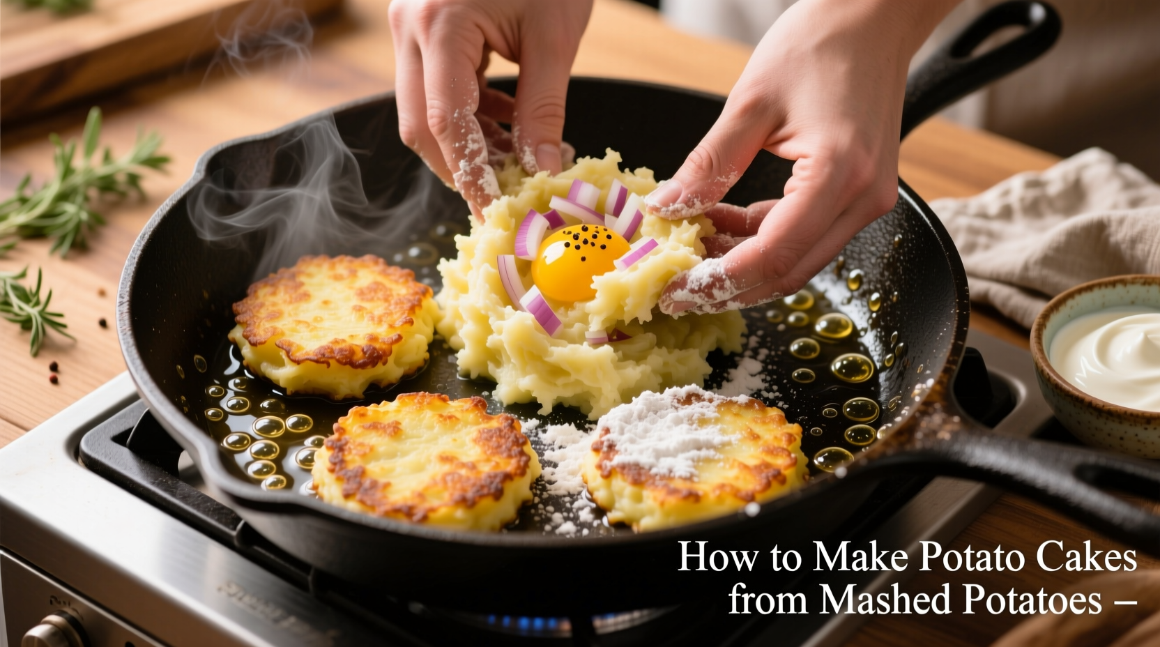 how to make potato cakes from mashed potatoes