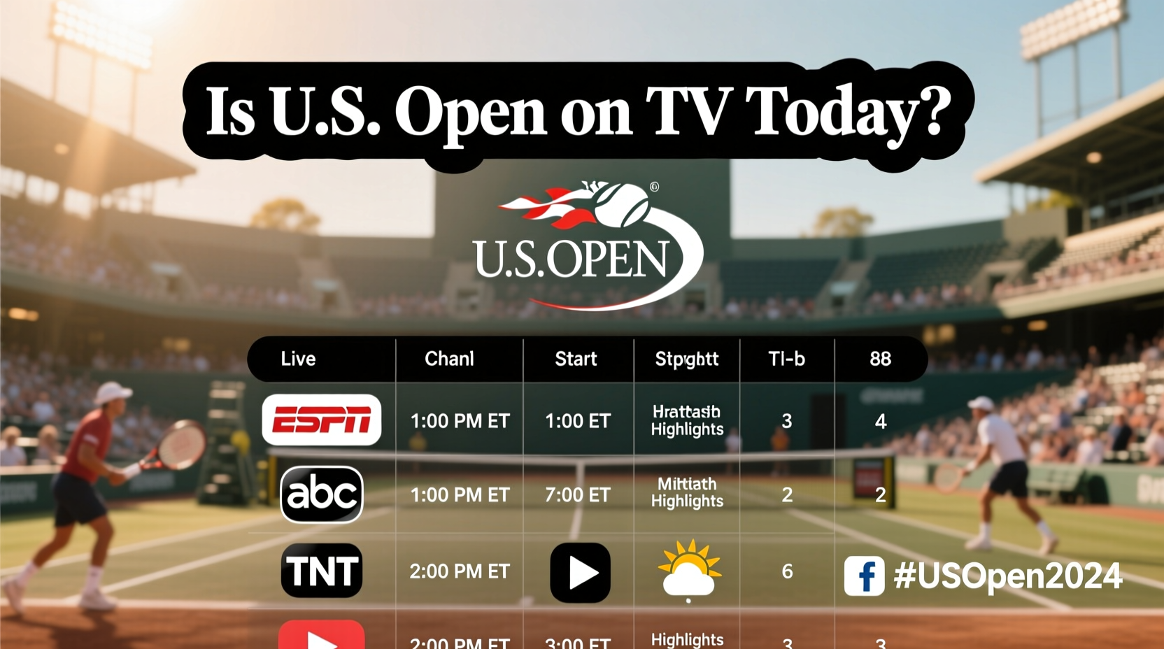is u s open on tv today